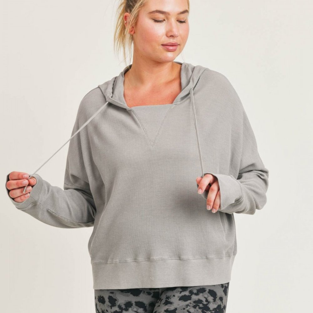 The Karma Hoodie-Curvy Light Grey